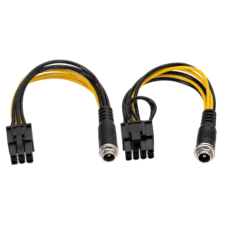 

HX6A Flexible 15/30cm DC5525 To 6+2Pin PCIe Power Cable For Graphics Card Power Cord
