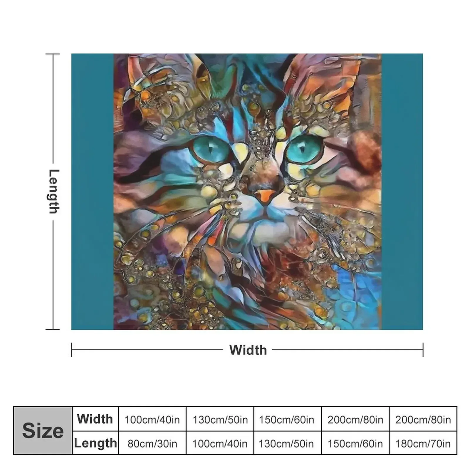 Andyna, cat, chat, cat, lea roche paintings Throw Blanket Decorative Throw Personalized Gift Polar Blankets