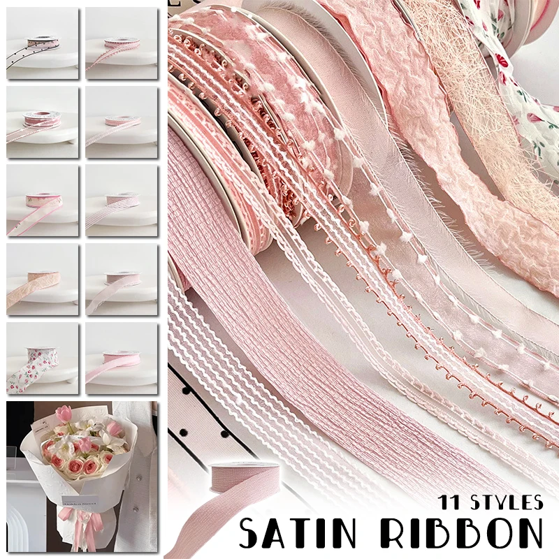 

Honey Girls Style Satin Ribbon- Fresh Lovely Flower Bouquet Decorative Streamers Handmade Diy Gift Wrapping Clothing Accessories