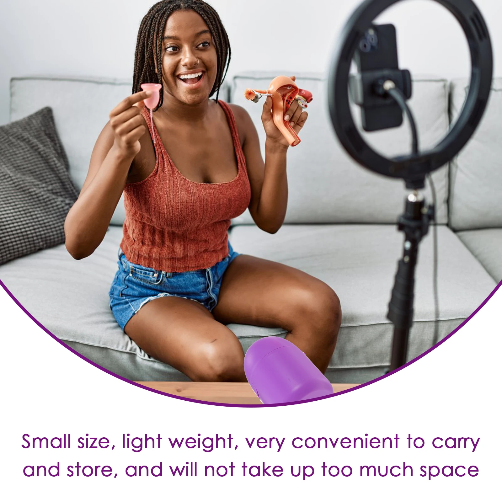 2 قطعة صندوق تخزين كأس الحيض مقاومة للحرارة الميكروويف آمنة المحمولة لفترة كوب التعقيم الإناث الرعاية الشخصية