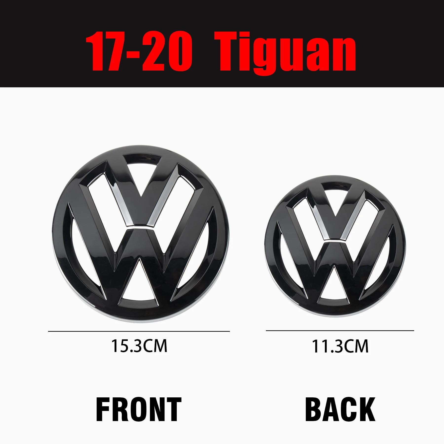 1/2pc Not Affect ACC Black Front Grille Badge Cover Rear Trunk Emblem Cover Sticker For Volkswagen VW Tiguan 2017 2018 2019 2020