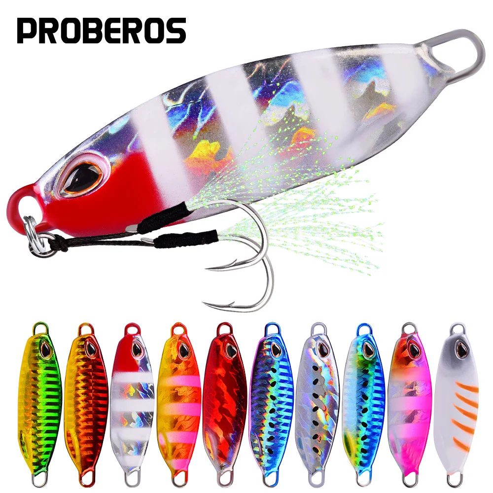 PROBEROS New DRAGER SLOW Cast Metal Jig Fishing Lure Jigging Spoon 10g-50g Artificial Bait Shore Casting Jig Fishing Tackle