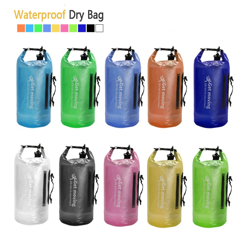 PVC Waterproof Swimming Bag Dry Sack 5/10/20/30L Waterproof Floating Dry Gear Bags For Boating Fishing Rafting Swimming Beach