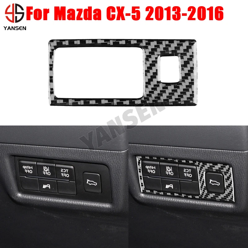 

Car Headlight Switch Car Fog Lamp Button Carbon Fiber Sticker For Mazda CX5 2013-2016 Auto Interior Accessories
