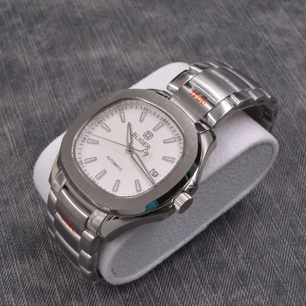 

40MM BLIGER Automatic Men's business watch Stainless steel sapphire glass Sterile dial Waterproof function Luminous watch