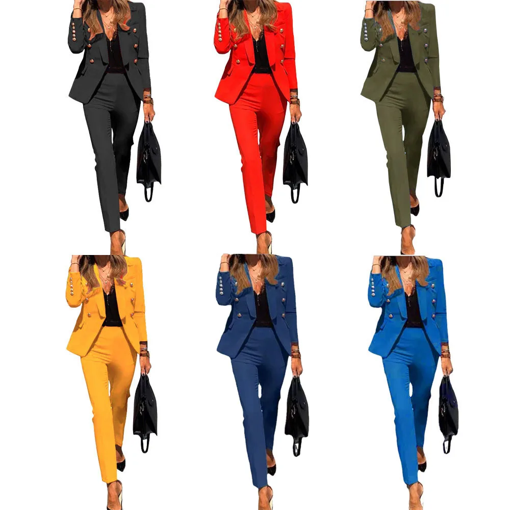 

2025 Women's Clothing Spring and Autumn New Solid Color Fashion Two-piece Suit Suit