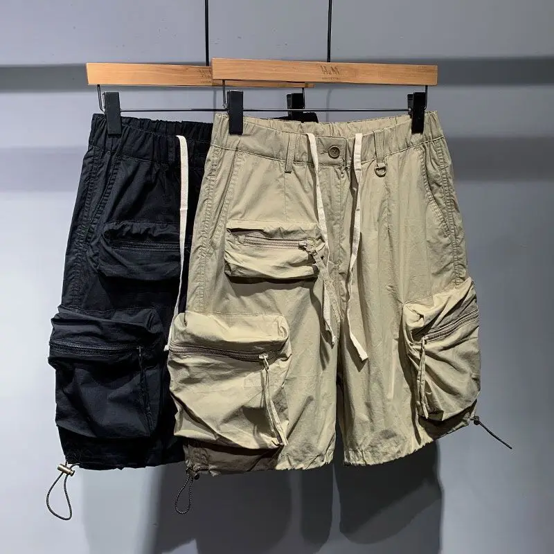 Fashion Youth Pocket Shorts Men's Summer New In Thin Casual Cargo Pants Hip Hop Streetwear Work Wear 2000s Aesthetic Short Boys