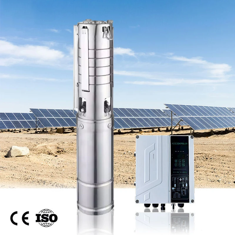 Submersible Permanent Magnet Synchronous Motor Solar Pump 7T/h 115m MPPT Controller AC380V/DC540V for Solar And Electric Use