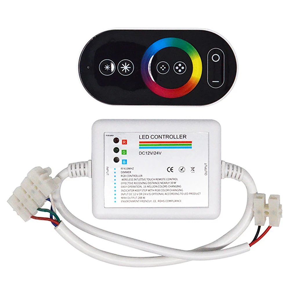 LED Controller DC12-24V Wireless Radio Frequency Colorful Press Remote Control RGB Light Bar Controller