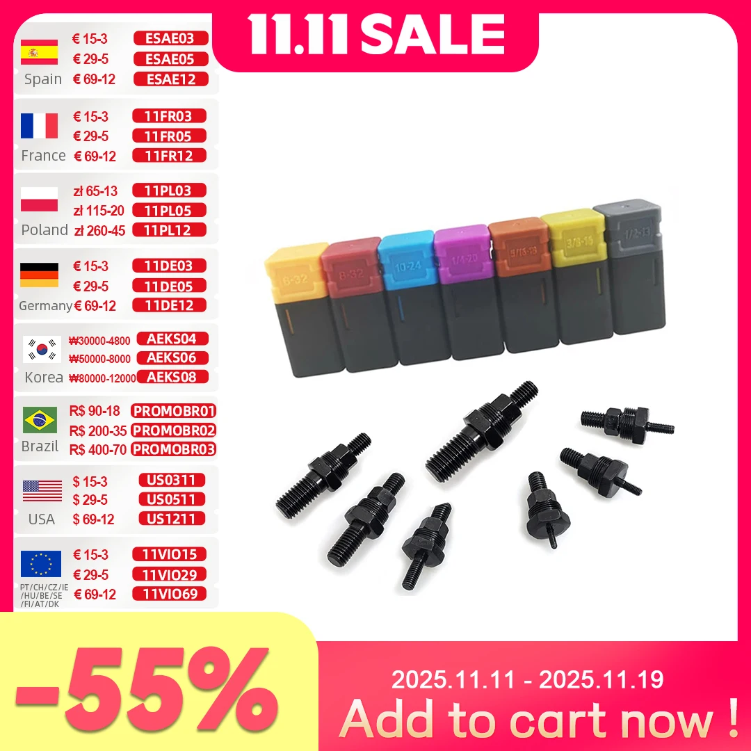 ALLSOcloser-Pièce de rechange pour odorRivcirculation, mandrin fileté, écrou à main, rivet SAE 6-32 8-32 10-24 1/4-20 5/16-18 3/8-16 HT2777