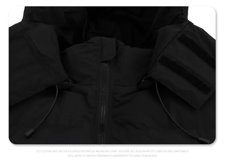 2025 New tide brand windproof warm high collar slant patch bag can be detachable hooded clip cotton jacket couple Y2K coat