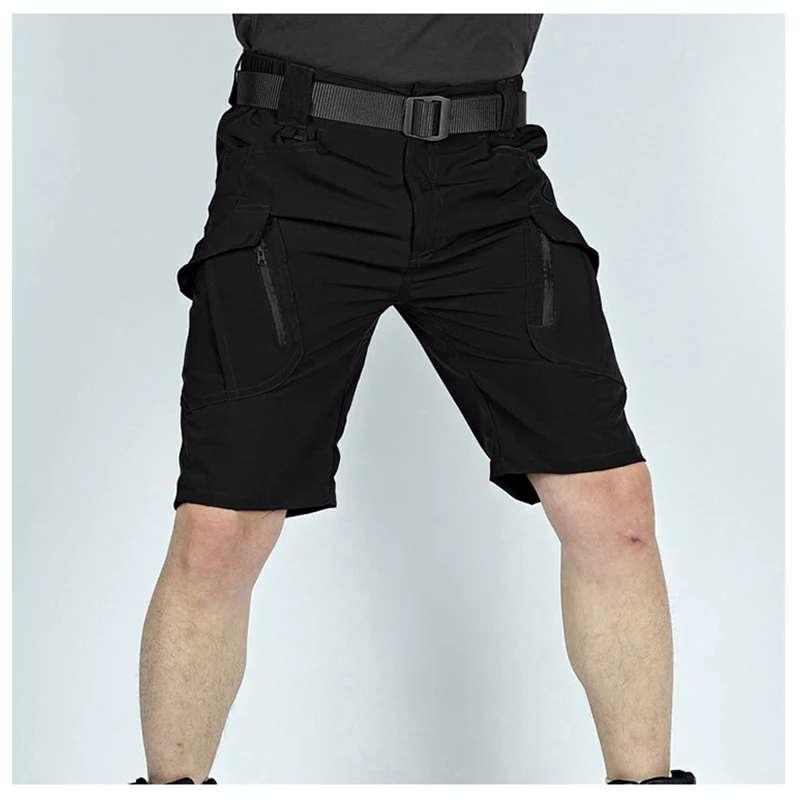 Summer Lightweight Men's Sportswear Shorts Casual Running Multi-pocket Training Jogging Bottoms Breathable Elastic Sport Pants
