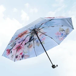 Double Layer Double-sided Printed Umbrella, Black Glue, Sunscreen, UV Protection, Sunshade Umbrella, Sun Umbrella