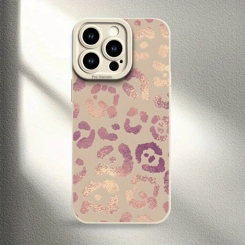 حافظة هاتف Angel Eye بتصميم إبداعي ذهبي لامع بطبعة الفهد، مناسبة لهواتف iPhone 17، 16، 15، Plus، Pro، Max Series - مثالية للهدايا