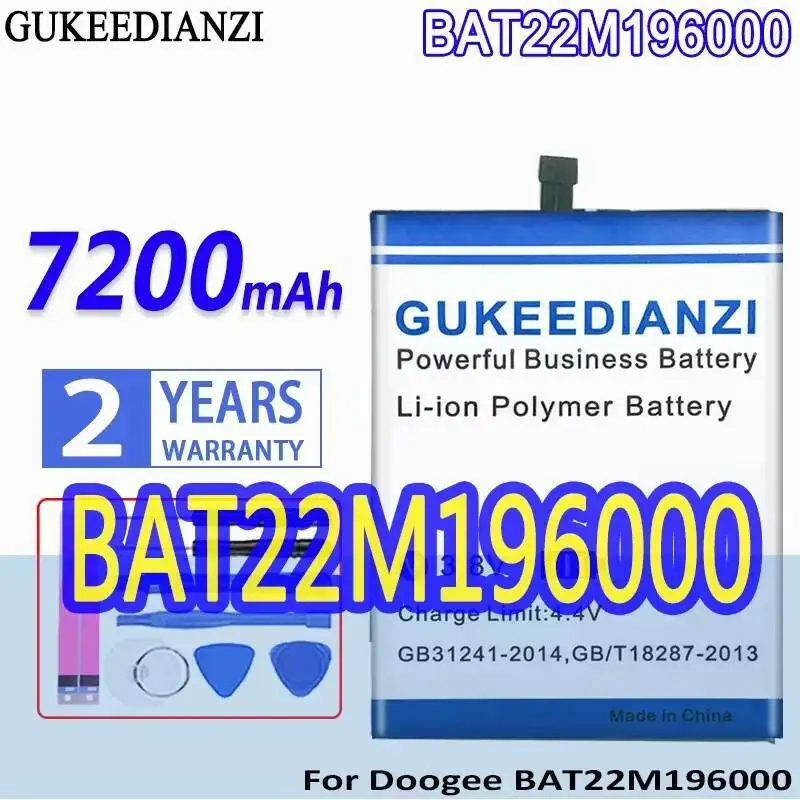 

Аккумулятор большой емкости для мобильного телефона Doogee BAT22M196000, совместимость 7200 мАч