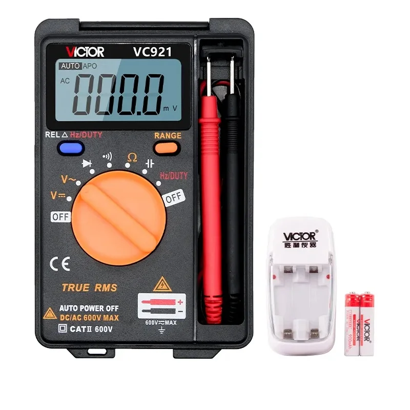 VICTOR VC921 3 3 4 digit pocket high quality auto / manual range rms digital multimeter measure DC/AC voltage 600V cheap meter