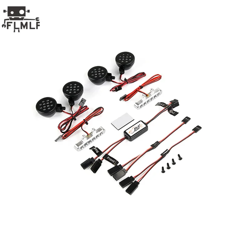 Faro anteriore Lampada + Luce posteriore Set di luci a LED 2 Fit 1/5 RC AUTO HPI ROFUN BAHA ROVAN KM BAJA 5T Giocattoli Parti