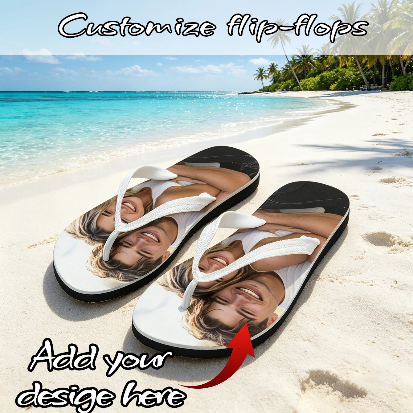Customized fun men's and women's flip flops gifts  photo flip flops gifts  brides wedding gifts