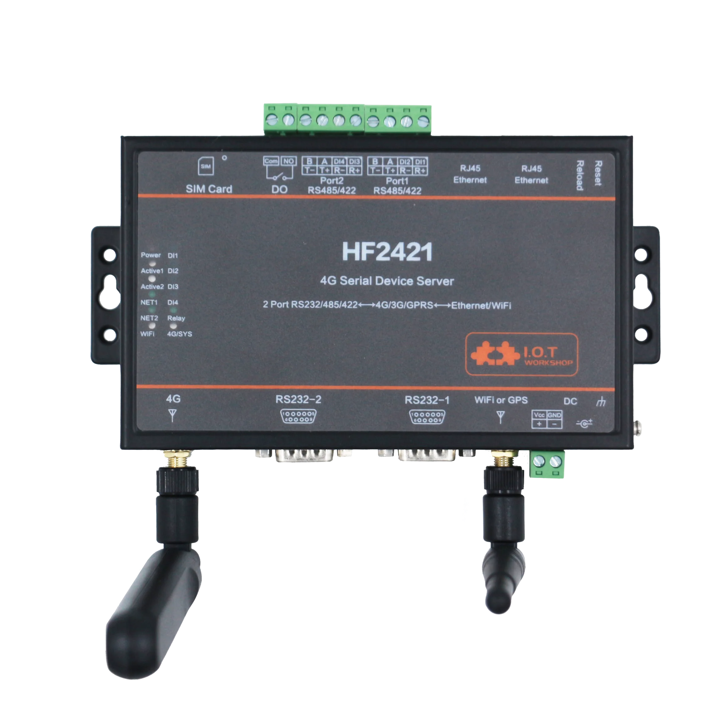 HF2421 4G GNSS Serial Device Server RS232 RS485 RS422 to Ethernet 3G GPRS Network Converter GPS Industrial Wifi Module