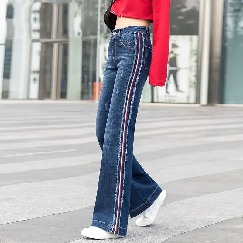 

Women's 2024 New High Waist Denim Wide Leg Pants Jean Oversize Jeans Y2k Aesthetic Vintage Clothing Urban Woman Trousers Pant