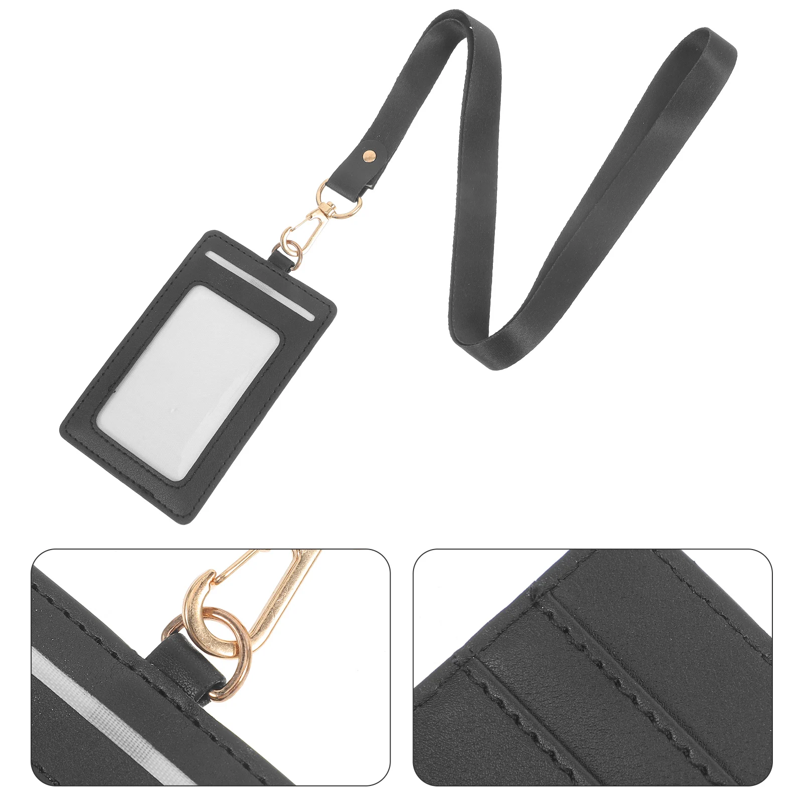 Clear Badge Holder Lanyard Card Protective Sleeves Work Student ID Game Card Holder Small Clear Plastic Cases for Cards