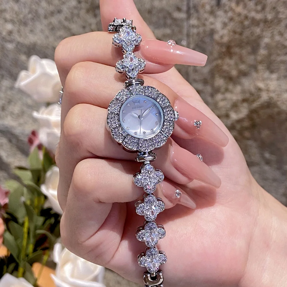 Olevs elegante Mode Damen uhren wasserdichte leuchtende Original Quarz Armbanduhr für Mädchen Blume Diamant Zifferblatt Trend Reloj