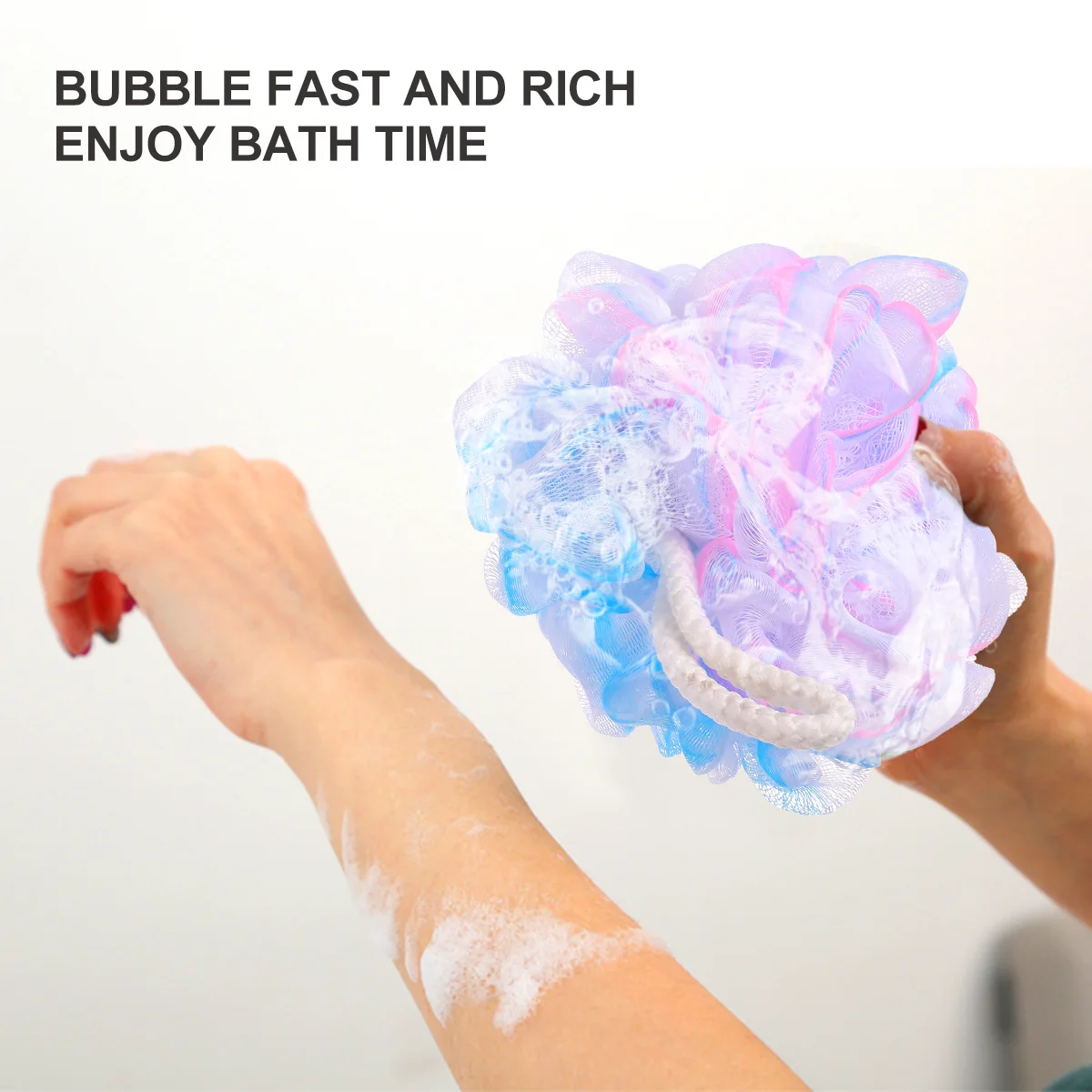 

5Pcs Super Soft Bath Sponge Large Shower Ball Korean Mesh Poufs Scrubber Body Smooth Bathroom Tools