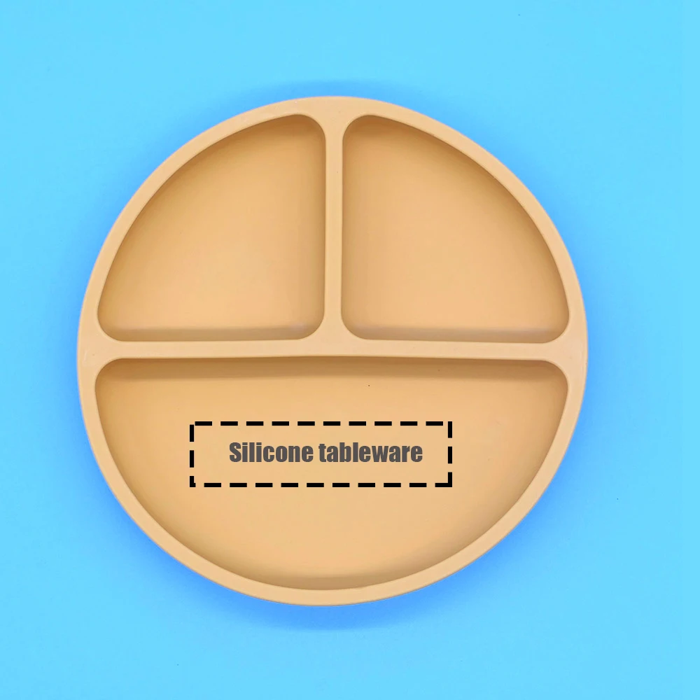 Free Name Printing Children's Tableware Plates Spoons Silicone Material Boy Girl Gift
