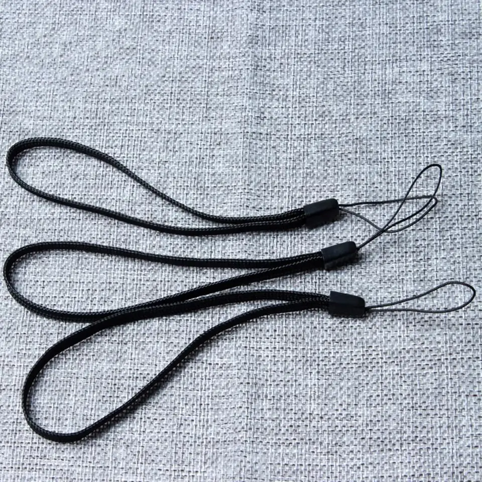 Set de 10 correas protectoras para muñeca con cuerda de pino negra, cordón para selfie stick, linterna y teléfono móvil 5