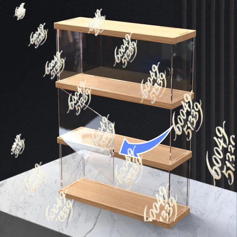 Dustproof Stackable Display Cabinet Storage Box, Clear Organizer Case for Dolls, Figures, Mini Toys Collectible Home Display