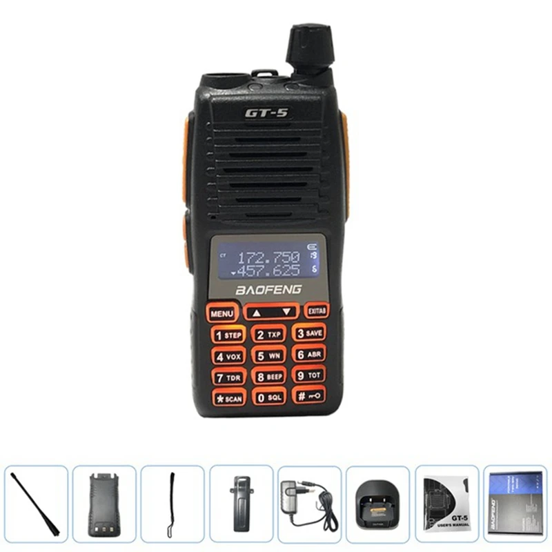 Walkie-talkie de alta potencia, Radio portátil de mano inalámbrica, compatible con la UE, para uso civil, con Capabil de largo alcance, GT-5