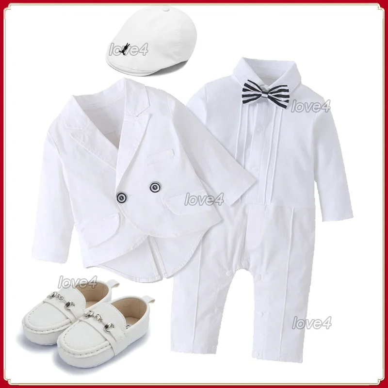 Newborn Baby Boys Clothes Set Summer Toddler Boys Gentleman\'s Birthday Christening Infant Kids Wedding Party Formal Dress Suit