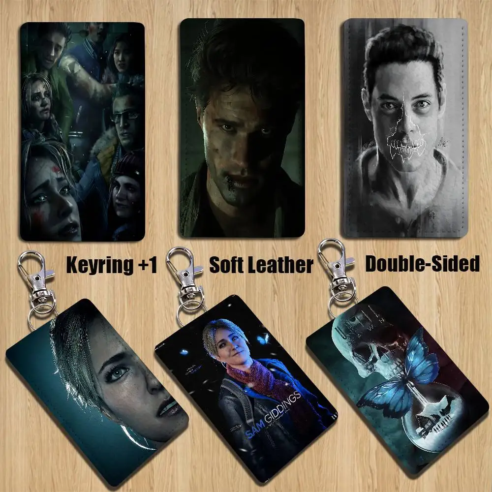 

tense U-Until Dawn game Keychain Holder Suitable For Subway Bank Card Bus Card Case Badge Holder Wallet Card Textured pattern