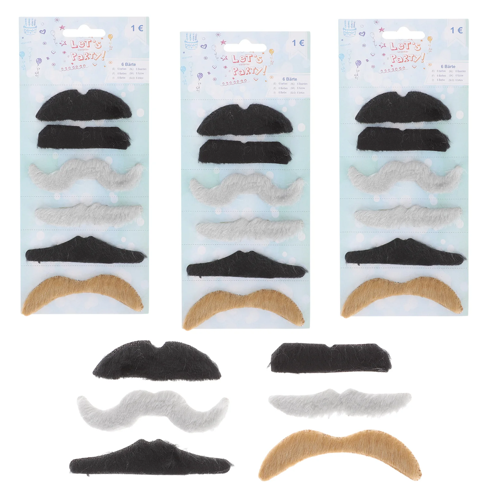 30 قطعة زي اللحية المزيفة التأثيرية دعامة حفلات اللحية لون عشوائي لتزيين الهالوين ملحقات الأداء دعائم الحفلات