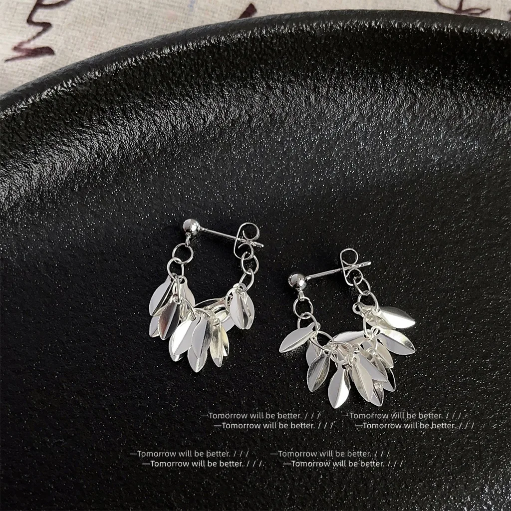 

2025 Hot Sale Wheat Ear Tassel Earrings Women Luxury Stylish Minimalist Dangle Earrings for Party Evening