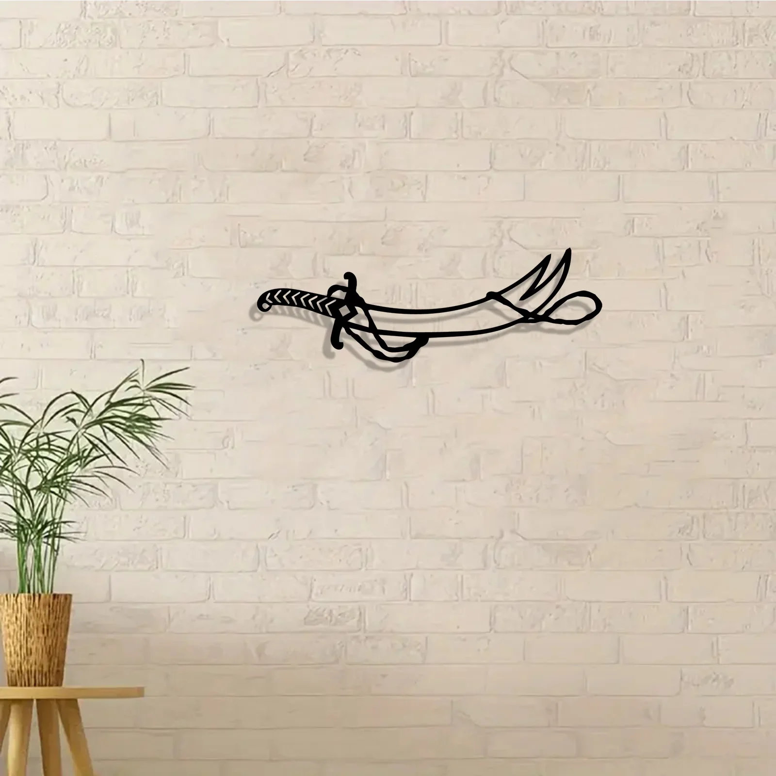 CIFBUY Islamic Sword Metal Wall Art Iron Arabic Hanging Sculpture Rustproof Durable Home Garden Patio Decor Gift