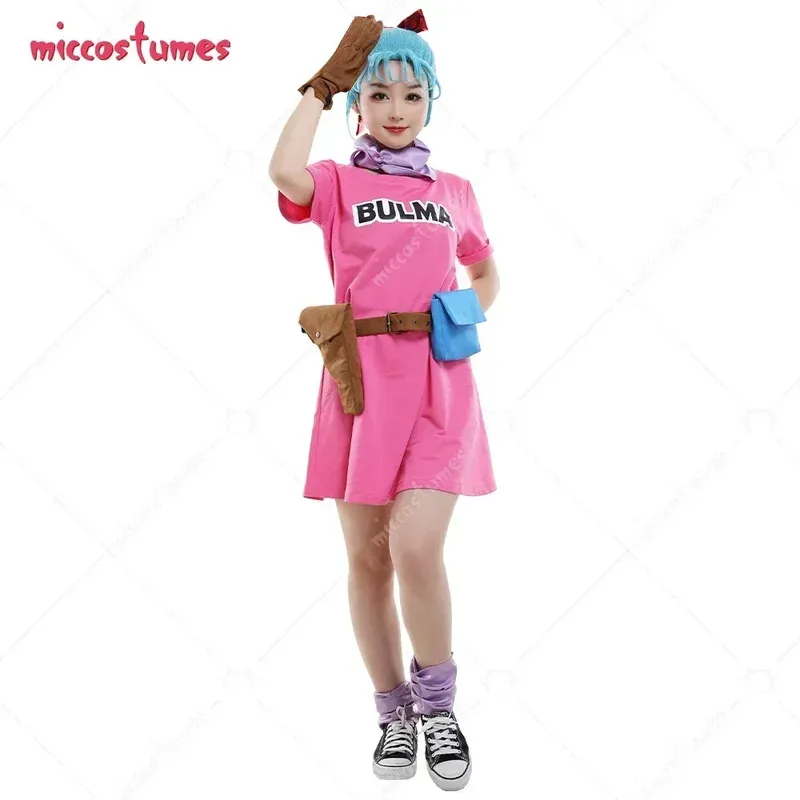 

25COSMiccostumes Women's Bulma Cosplay Costume Pink Dress for Women Halloween Cosplay costume