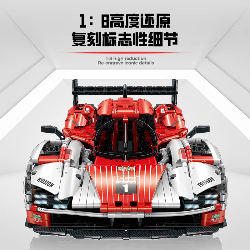 2023 New Technical MOC Idea Remote Control Racing Car Building Blocks Bricks Model Assembling Toys for Boys Christmas Gift Set