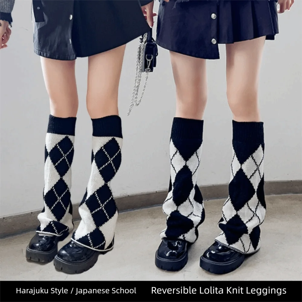 Star Pattern Women Leg Warmers Cross Design Two Side Wear Knitted Leg Warmers Heart Motif Loose Fit Knee High Leg Socks Winter