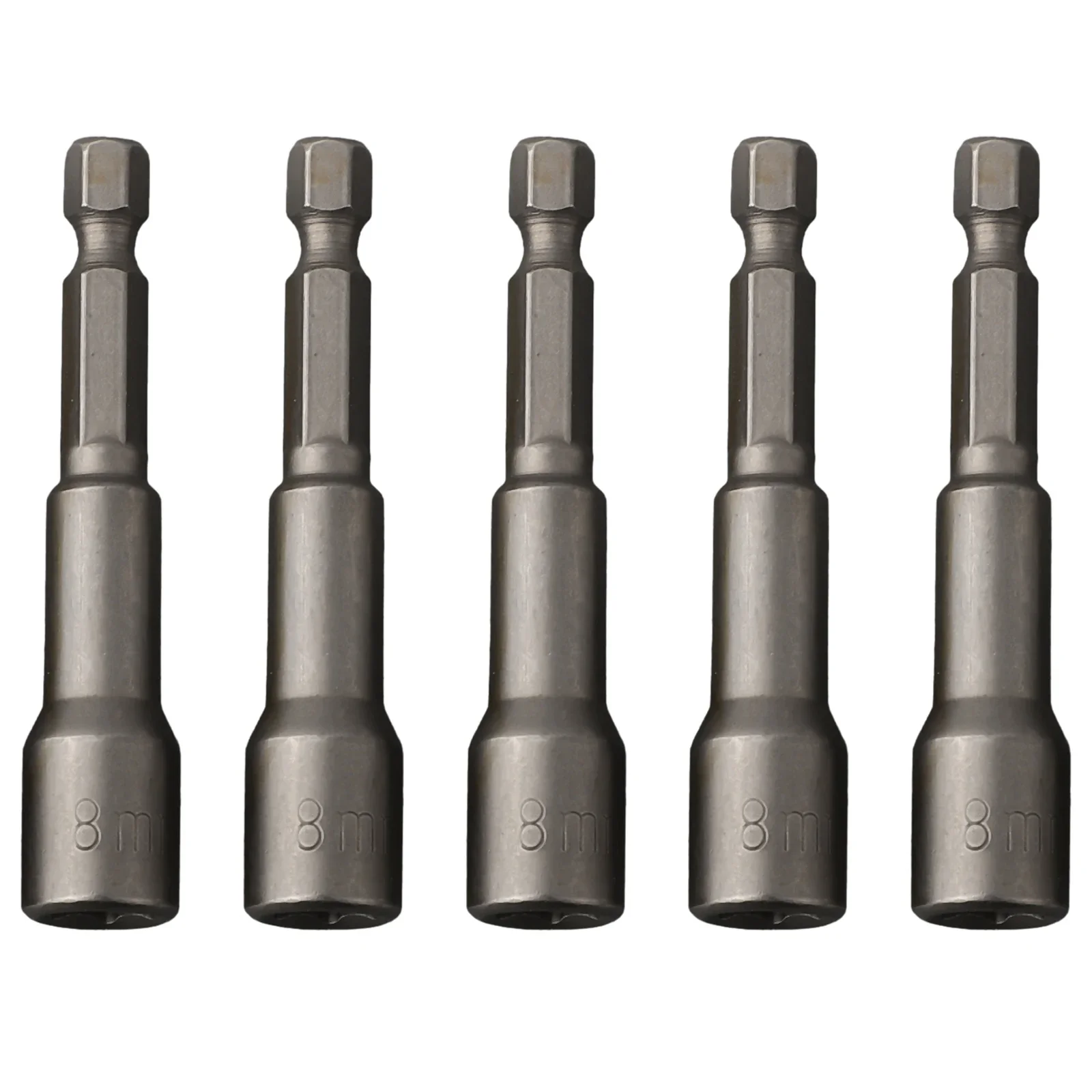 

5pcs Deepen Impacts Socket Adapter 8mm Power Nut Driver Socket Set 1/4 Inch Hex Shank Screwdriver Key Head Hand Tool Set