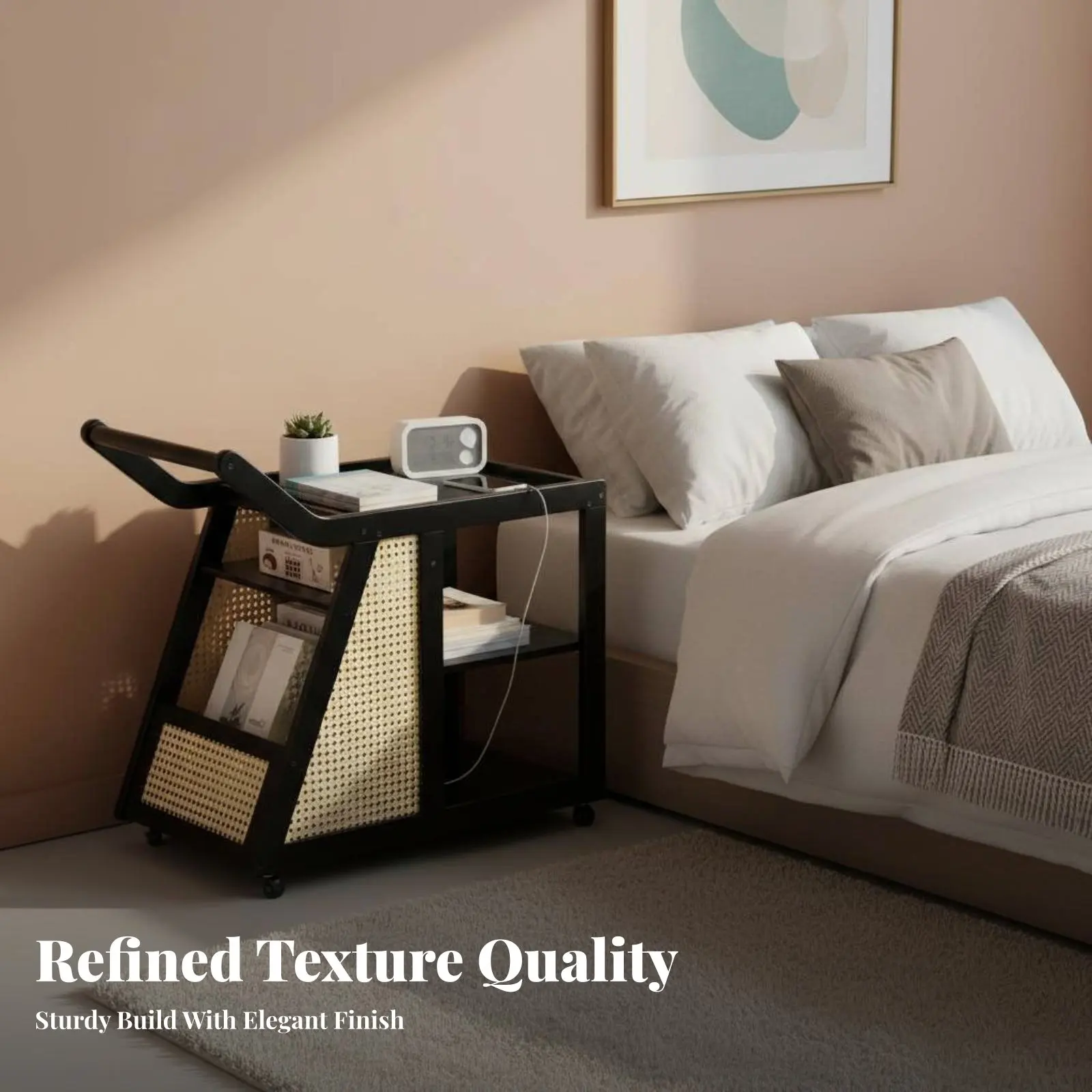 

Multi-Tier Rolling Organizer With Casters Serving Cart Sturdy Construction Easy to Clean for Adults, Home Decorators