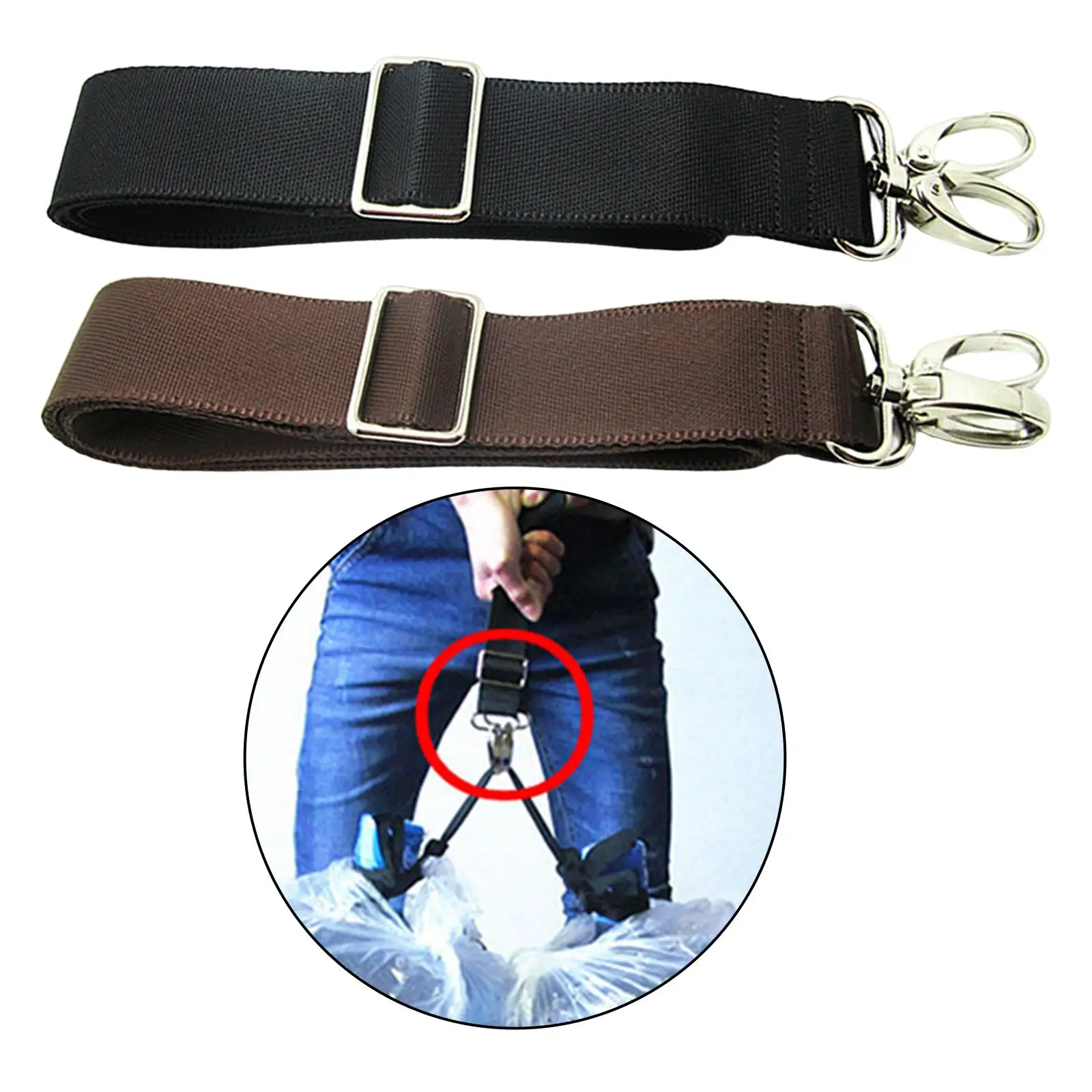 Nylon Shoulder Bag Strap Replacement Metal Hooks Adjustable Shoulder Bag Handbag Women Men Belt Strap