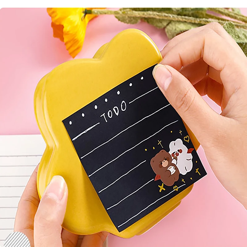 50Sheet Creative Black Simple Sticky Note Message Memo Pads N-Time Index Stickers Notepads for School Stationery Office Supplies