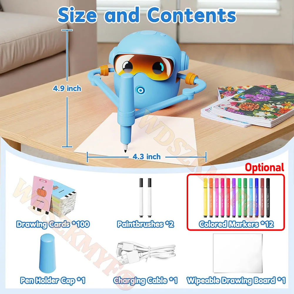 روبوت رسم صوتي ذكي للأطفال، آلة رسم تفاعلية للتعليم المبكر، هدية لوحة سحرية للأولاد والبنات #6