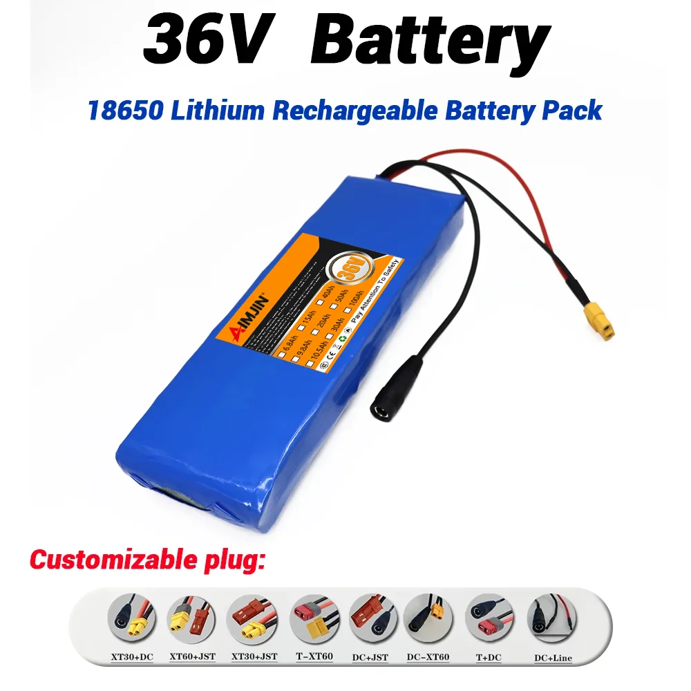 18650 10S1P 36V 20000mAh high-capacity battery pack rechargeable lithium-ion battery electric vehicle motorcycle 20A BMS 500W