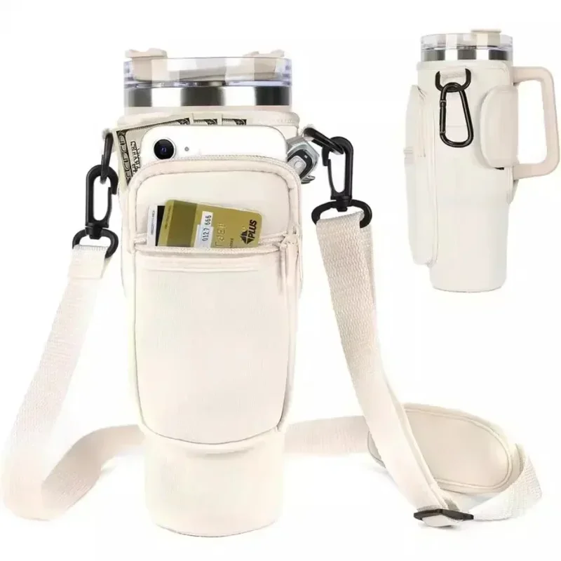 Bottle Carrier Bag for Stanley 40oz with Adjustable Shoulder Strap Water Bottle Holder Pouch for Stanley Quencher Cup Sleeve