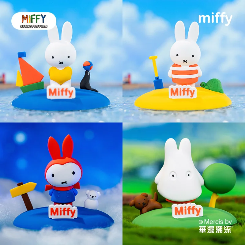 

In stock Miffy Rabbit Four Seasons Series Mobile Phone Stand Cute Customized Gift Trendy Blind Box Toy Desktop Decoration