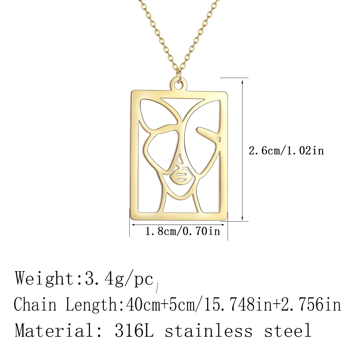 Kinitial Abstract Butterfly On Women Face Pendant Necklace For Women Statement Jewelry Boho Necklace Wedding Gift