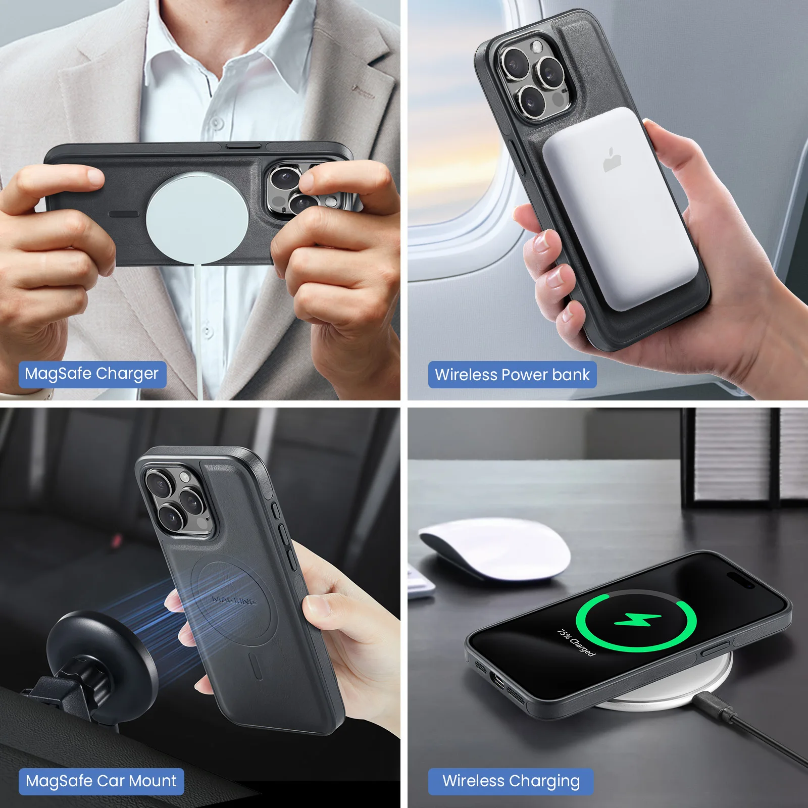 حافظة محفظة بحامل البطاقات المغناطيسية لهاتف آيفون 16 15 بلس 12 13 14 برو ماكس مغناطيس قابل للفصل حامل المال أغطية جلد