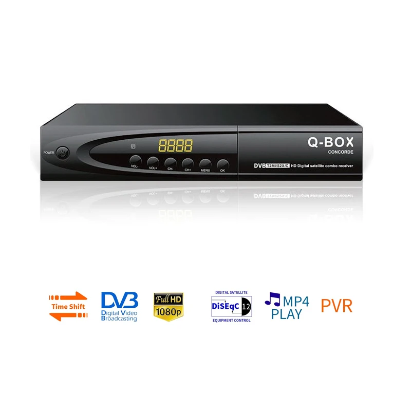 

DVB T2 S2 combo Digital Tuner QBOX Satellite TV Receiver H264 TV Decoder 1080P Full HD PVR EPG DVB T2 DVB S2 DVB C Set Top Box